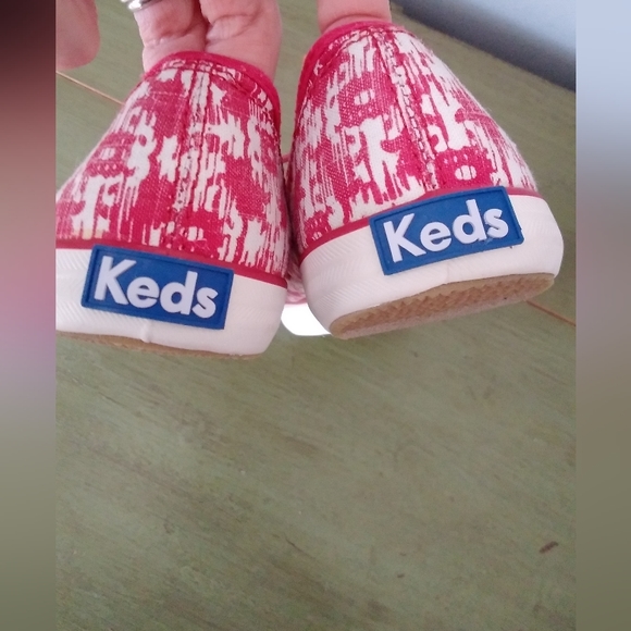 Keds Red & White Patterned Canvas Sneakers - Picture 7 of 7